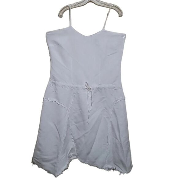 Ashley Stewart Women's White Spaghetti Strap Drawstring Waistline Dress Sz 16 - Picture 4 of 6